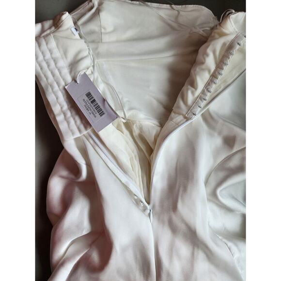 NWD Reformation Elena Satin Strapless Wedding Gown Dress Size 10 Ivory #4B416 - Picture 5 of 16